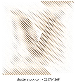 Letter V - Abstract dotted optical illusion alphabet 