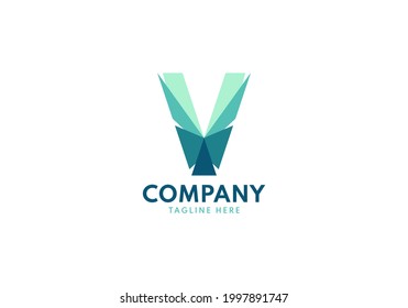 Letter V Abstract Icon Logo Template, Vector Illustration