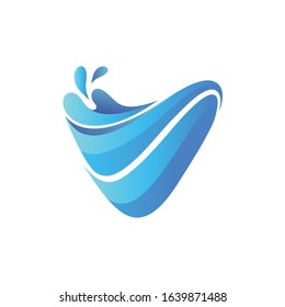 Letter v abstract liquid logo design