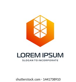 Letter v abstract Logo Template. construction concept. digital technology logo - vector
