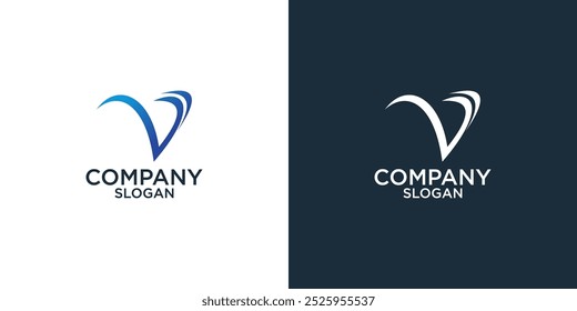 letter v abstract monogram logo design vector