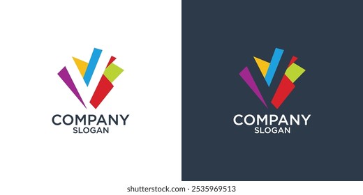 letter V abstract monogram logo design vector