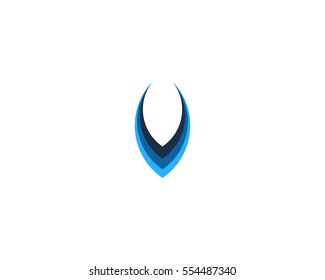 Letter V Abstract Shape Logo Design Element