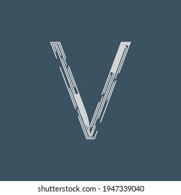 Letter V abstract simple icon logo