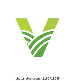 Letter V Agriculture Logo. Agro Farm Logo Based on Alphabet for Bakery, Bread, Cake, Cafe, Pastry, Home Industries Business Identity