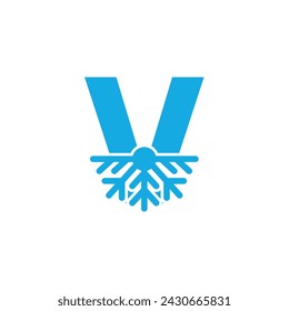 Letter V Air Conditioner logo Design Vector Icon Graphic Emblem Illustration