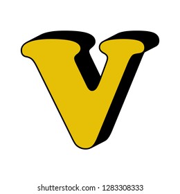 letter V, alphabet, 3D icon. Element of 3D color alphabet for mobile concept and web apps. Detailed letter V, alphabet, 3D icon can be used for web and mobile