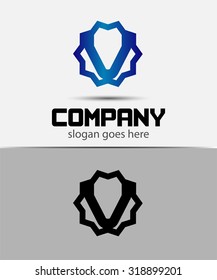 Letter v Alphabetical Logo Design Concepts
