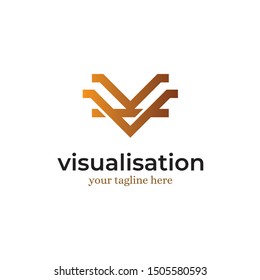 Letter V Anagram Logo. Visual Design Template Inspiration - Vector
