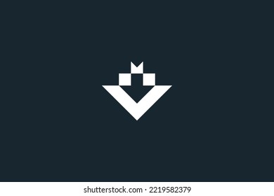 Letter V arrow business Logo monogram icon design vector element.