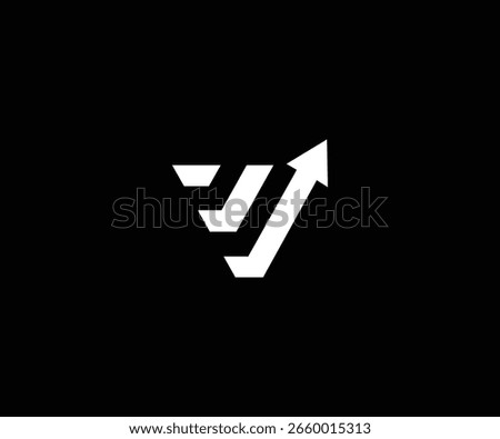 Letter v arrow financial clean logo