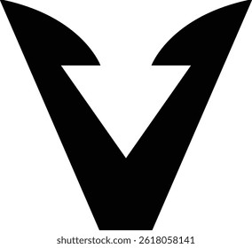 Buchstabe V mit Pfeillogo
