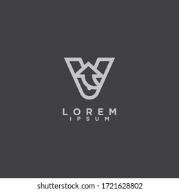 elementos de plantilla de diseño de logotipo de flecha v carta.