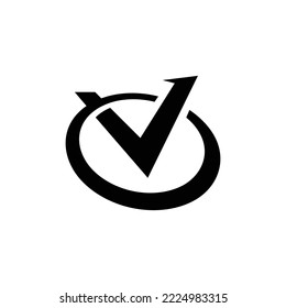 Diseño de logotipo de letra V y flecha, concepto de logotipo de letra V, icono creativo, único, vector