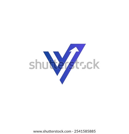 Letter V Arrow Logo Design. V Grow logo vector