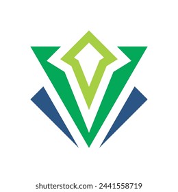 letter V up arrow logo template icon design