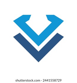 letter V up arrow logo template icon design