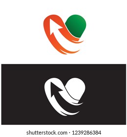 Letter V Arrow Logo Vector