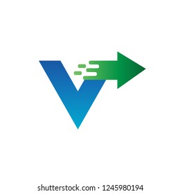 Letter V Arrow Logo Vector