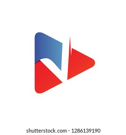 Letter V in Arrow Shape Logo Vector