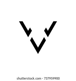 letter v arrow shape logo vector