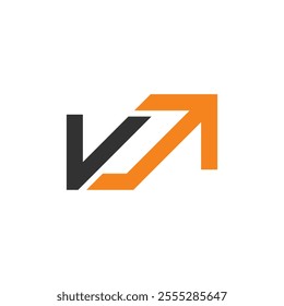 Letter v arrow simple logo