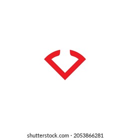 letter v arrowhead simple symbol logo vector