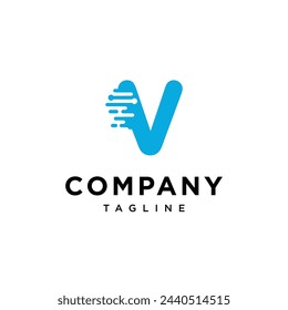 Letter V Artificial Intelligence Techno logo icon vector template.eps