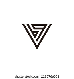 Letter v, b and g triangle geometric symbol simple logo vector