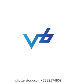 Letra V b triángulo, símbolo geométrico simple vector logo