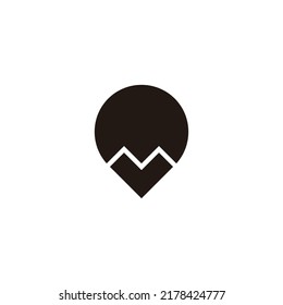 Letter v balloon geometric symbol simple logo vector