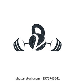 Letter V barbell vector icon design. Gym and bodybuilding logo. Vector design template elements for your application or corporate identity.	
