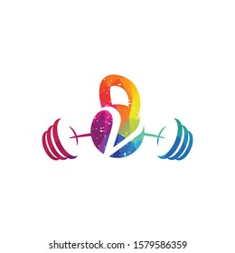 Letter V barbell vector icon design. Gym and bodybuilding logo. Vector design template elements for your application or corporate identity.	
