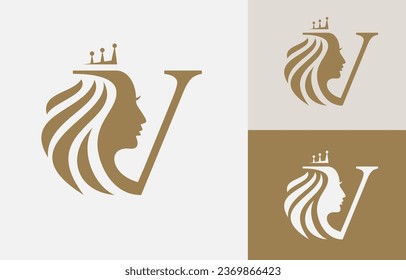 Letter V Beauty Face Logo