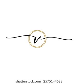 Letter V Beauty Initial Logo Template