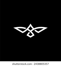 letra V y vector de concepto de logotipo de mosca de ave
