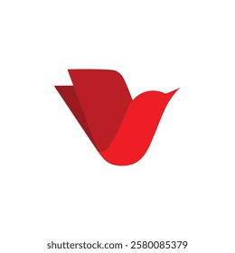 Letter V bird logo design vector 