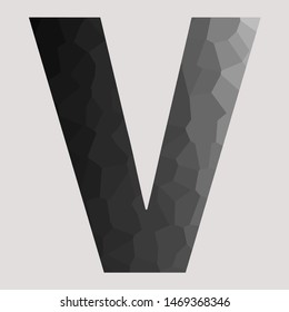 Letter V with black and white gradient
