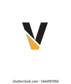 
letter v in black and yellow