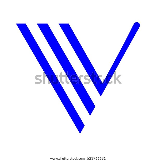 Letter V Blue Color Logo Vector Stock Vector Royalty Free