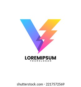 diseño del logotipo de la letra v tornillo 