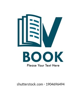 Buchstabe v mit Vorlage für das Buch. geeignet für Bildung, Marke, Website usw.