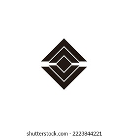 Letter V box geometric symbol simple logo vector