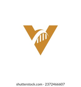 Letter V Bridge Logo for Transportation