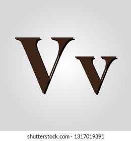 letter V brown
