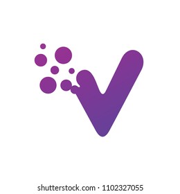 Letter V With Bubbles Logo Template