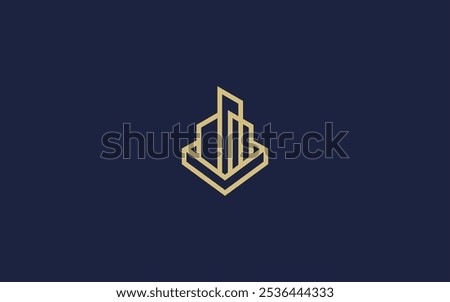 letter v with building logo icon design vector design template inspiration