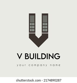 Letter V Building Logo Vector Illustration Stock Vector (Royalty Free ...