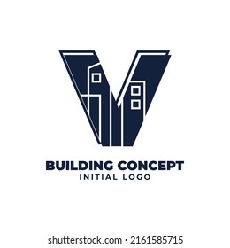 Letter V Building Object Initial Vector Stock Vector (Royalty Free ...
