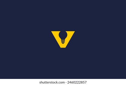 letter v with bulb logo icon design vector design template inspiration